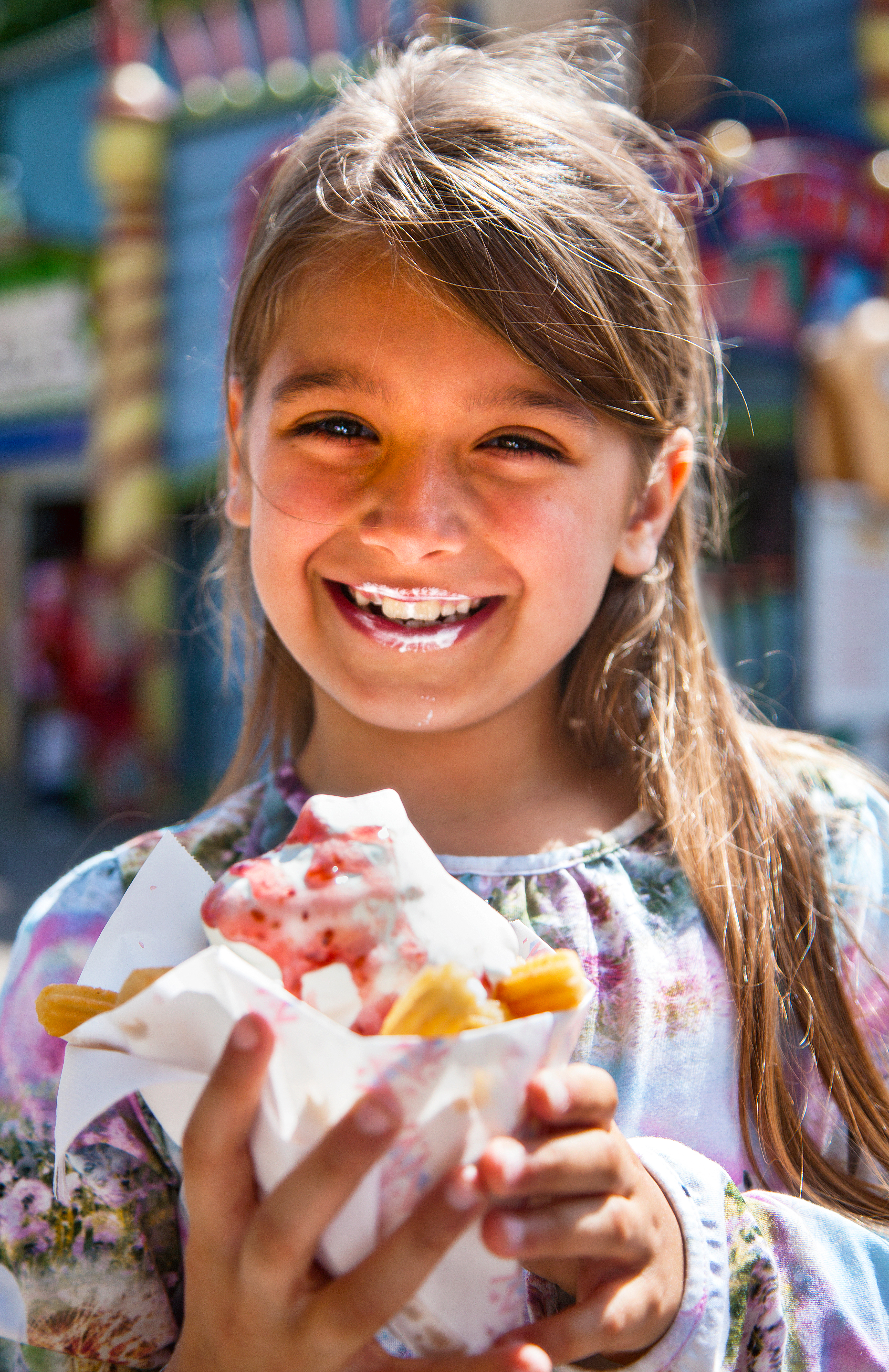 Bakken Cafe Is Fastfood Unge Stemning Belgisk Vaffel Pige