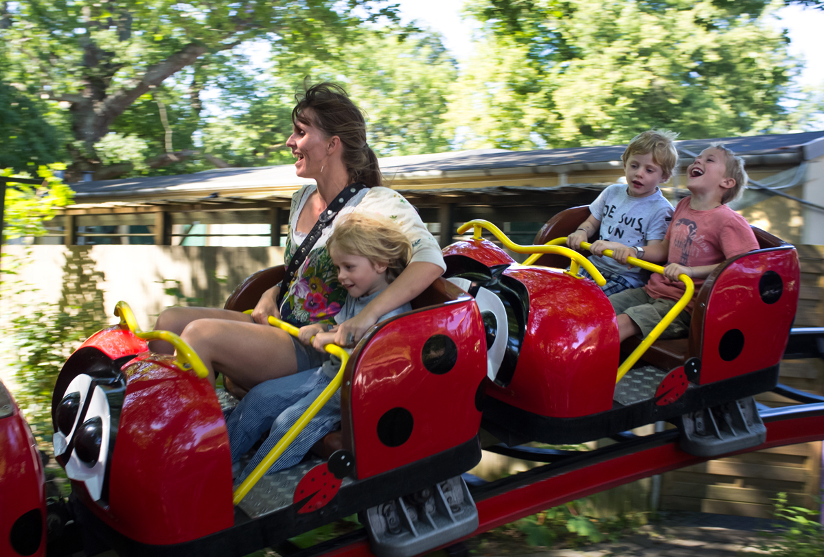 Bakken Forlystelse Mariehoenen Familie Unge Grin
