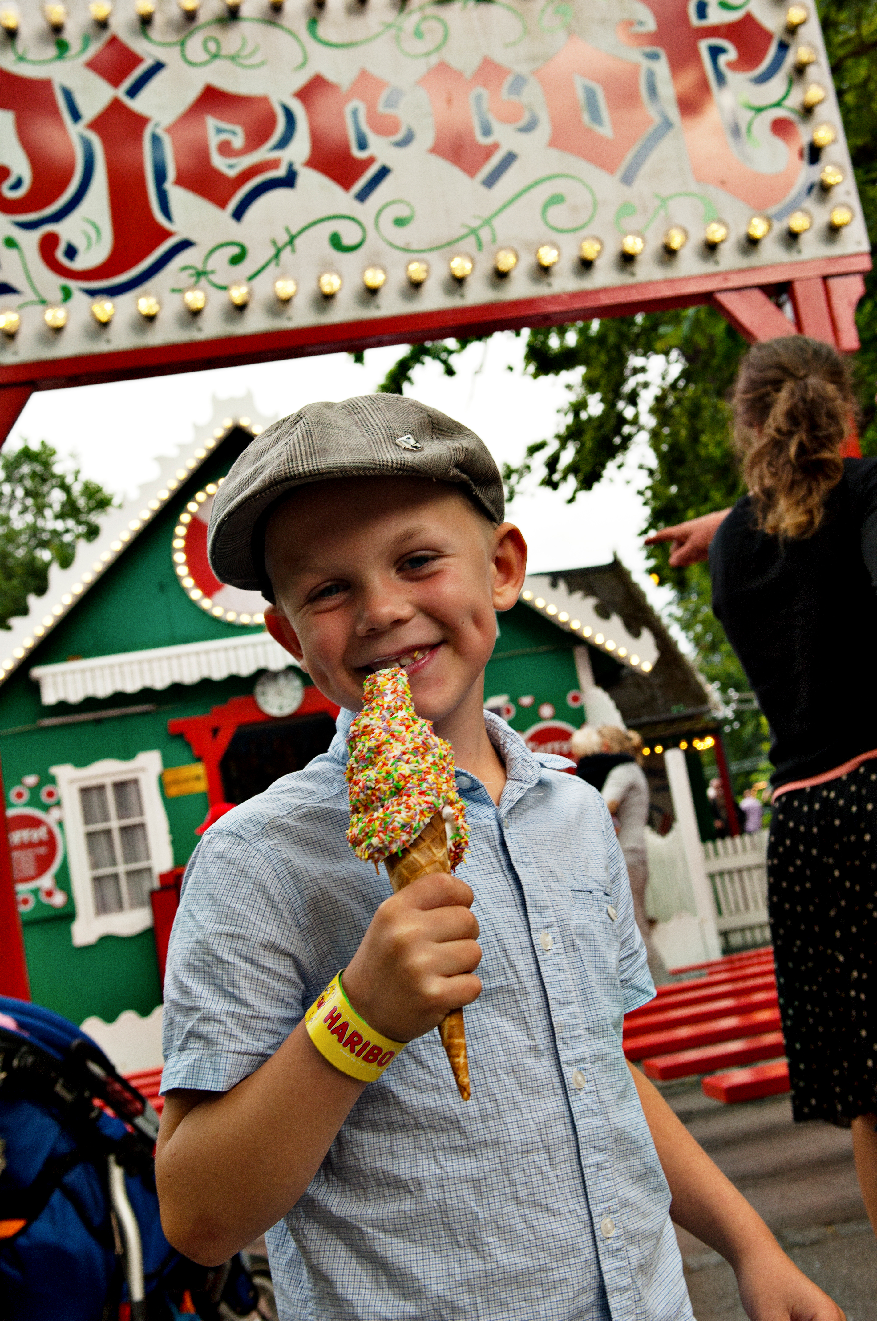 Bakken Stemning Cafe Is Fastfood Ung Familie