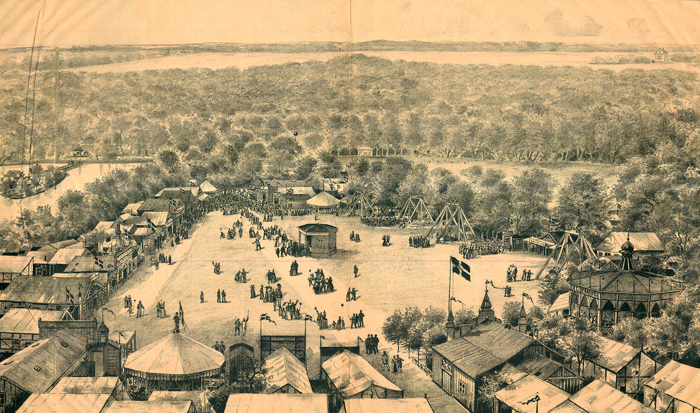 Bakkens Historie Udsigt over Bakken 1889 Københavns Bymuseum